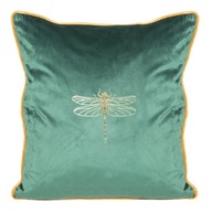 Zamatová obliečka na vankúšik DRAGONFLY s paspulou 45X45 cm, zelená Zamatová obliečka na vankúšik DRAGONFLY s paspulou 45X45 cm, zelená