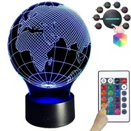 NOČNÁ LAMPA GLOBUS EARTH 3D LED FARBY USB DIAĽK NOČNÁ LAMPA GLOBUS EARTH 3D LED FARBY USB DIAĽK