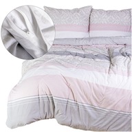 Obliečky 160x200 JERSEY 100% BAVLNA ružové pruhy obliečka na prikrývku + obliečka na vankúš Obliečky 160x200 JERSEY 100% BAVLNA ružové pruhy obliečka na prikrývku + obliečka na vankúš