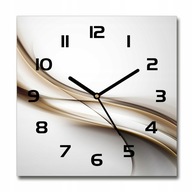 Tiché sklenené nástenné hodiny Hnedá vlna 30x30cm