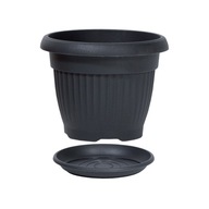 Kvetináč TERRA DCE35 Antracit + stojan Kvetináč TERRA DCE35 Antracit + stojan