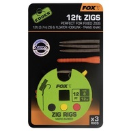 Náväzec na kapra Fox Zig Rig Trans Khak 12 lb č.8 Náväzec na kapra Fox Zig Rig Trans Khak 12 lb č.8