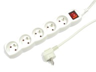 Predlžovací kábel 5 zásuviek s vypínačom 2m 10A 230V Predlžovací kábel 5 zásuviek s vypínačom 2m 10A 230V
