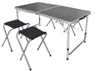 UTENDORS Skladací kempingový stôl + 4 taburetky