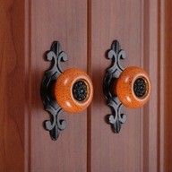 starožitné medené keramické gombíky komoda kľučka dverí dr