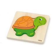 Prvé drevené puzzle korytnačky VIGA Baby Turtle