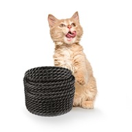 Čierne jutové lano na škrabadlo pre mačky, priemer 12mm, 1 meter
