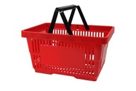 Červený plastový nákupný košík 22L