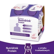 Nutridrink Proteín, príchuť jahoda, 4x125 ml