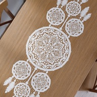 LEA Behúň na stôl, lapač snov, 45x155cm, biely