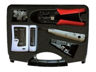 Súprava LAN tester, krimpovač, sťahovák, zástrčka RJ45 Súprava LAN tester, krimpovač, sťahovák, zástrčka RJ45