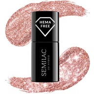 SEMILAC 458 Sparkling Rose Hybrid Lak na nechty 7ml Pink Flash Effect