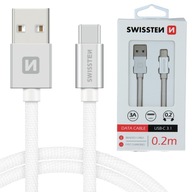 SWISSTEN USB nabíjací kábel USB-C 3.1 0,2m 3A SWISSTEN USB nabíjací kábel USB-C 3.1 0,2m 3A