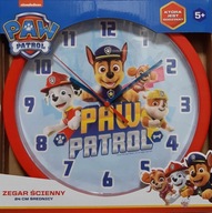 Detské nástenné hodiny Paw Patrol 24 cm s červeným rámom - KD