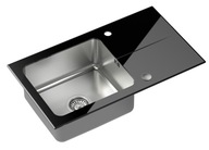 DREZ OCELOVÝ DREZ, SKLO, ČIERNY INOX OCEĽ DREZ OCELOVÝ DREZ, SKLO, ČIERNY INOX OCEĽ