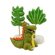 Zelená figúrka cukrovej torty DINOSAUR + palmy Zelená figúrka cukrovej torty DINOSAUR + palmy