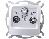 Zásuvka KARO RTV-SAT-SAT perleťová strieborná Zásuvka KARO RTV-SAT-SAT perleťová strieborná