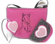 Kabelka s koníkom, malá ružová peňaženka