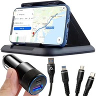 DRŽIAK TELEFÓNU KOKPIT DOSKA DO AUTO RÝCHLONABÍJAČKY KÁBEL 3v1 DRŽIAK TELEFÓNU KOKPIT DOSKA DO AUTO RÝCHLONABÍJAČKY KÁBEL 3v1
