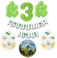 Set of DINOSAUR Balloons Dinosaurs 3 Birthday Name Set of DINOSAUR Balloons Dinosaurs 3 Birthday Name