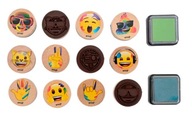 Drevené pečiatky Emoji Emotes + 2 atramenty