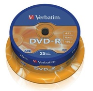 DVD-R Verbatim 16x 4,7 GB (Cake 25) MATNÝ STRIEBORNÝ