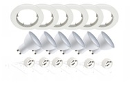 6x SADA HALOGÉNOVÝCH SVIETIDIEL + GU10 LED KRUH BIELY 6x SADA HALOGÉNOVÝCH SVIETIDIEL + GU10 LED KRUH BIELY