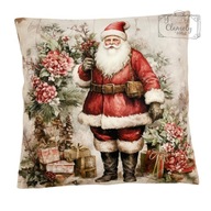 Vianočná dekoratívna obliečka na vankúš Santa Claus Gifts Flowers 45x45 Vianočná dekoratívna obliečka na vankúš Santa Claus Gifts Flowers 45x45