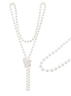 Retro náhrdelník perly 8mm korálky lano karneval