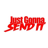 Závodná nálepka s červeným štýlom Just Send It Závodná nálepka s červeným štýlom Just Send It