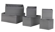 Sada boxov Ikea SKUBB, šedá, 6 kusov Sada boxov Ikea SKUBB, šedá, 6 kusov