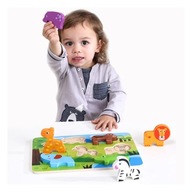 TOOKY TOY Hrubé 3D puzzle Montessori zvieratká sa zhodujú s tvarmi Jigsaw