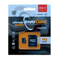 64GB Imro+ adp 10C UHS-3 microSDXC pamäťová karta 64GB Imro+ adp 10C UHS-3 microSDXC pamäťová karta