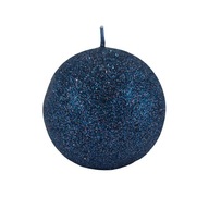 GLAMOUR CANDLE BALL 8 NAVY BLUE FI 80 GLITTER