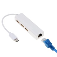 HUB USB-C 3x USB 2.0 ethernet RJ45 sieťová karta