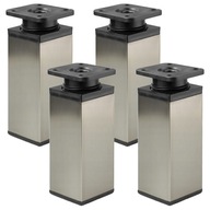 4x hranatá nastaviteľná nábytková noha 40x40 ATM H-100mm BRÚČENÁ OCEL 4x hranatá nastaviteľná nábytková noha 40x40 ATM H-100mm BRÚČENÁ OCEL