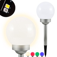 SOLAR Lamp Záhradná LED guľa zatĺkaná 15cm