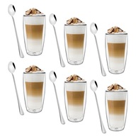 Sada TERMÁLNYCH SKLÁR na kávu latte + lyžičky Sada TERMÁLNYCH SKLÁR na kávu latte + lyžičky
