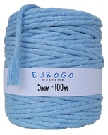 BAVLNENÁ Šnúrka MODRÁ PRE MACRAME 100m 5mm BAVLNENÁ Šnúrka MODRÁ PRE MACRAME 100m 5mm