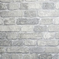 Šedá tehlová tapeta na stenu, 3D efekt s konvexnou textúrou Šedá tehlová tapeta na stenu, 3D efekt s konvexnou textúrou