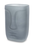 váza z dymového skla hlava moderná šedá 20