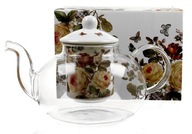 SKLENENÝ džbán infuzér ROSES BUTTERFLIES darček 1L SKLENENÝ džbán infuzér ROSES BUTTERFLIES darček 1L