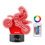 Motor Motocross 3D Led Pilot Meno Nočné svetlo Motor Motocross 3D Led Pilot Meno Nočné svetlo
