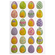 VEĽKONOČNÉ NÁLEPKY 3D farebné veľkonočné vajíčka 24 kusov
