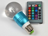Gais E27 3W RGB LED žiarovka s diaľkovým ovládaním modrá - Gais E27 3W RGB LED žiarovka s diaľkovým ovládaním modrá -