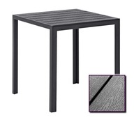 Čierny ALU záhradný stôl 70 cm štvorcový JERSORE