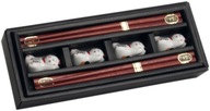 Maneki Neko sada paličiek so stojanom, 4 páry Maneki Neko sada paličiek so stojanom, 4 páry