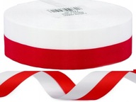 Stuha Ribbon biela a biela červená 40 mm Veľký valček 50 m Vlajka Stuha Ribbon biela a biela červená 40 mm Veľký valček 50 m Vlajka