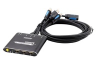 HDMI 4K 1080p KVM prepínač 3x USB 2.0 10,2 Gbps