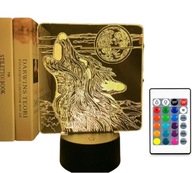3D LED LAMPA WOLF ON THE MESIAC FARBA + USB DIAĽKOVÉ OVLÁDANIE 3D LED LAMPA WOLF ON THE MESIAC FARBA + USB DIAĽKOVÉ OVLÁDANIE